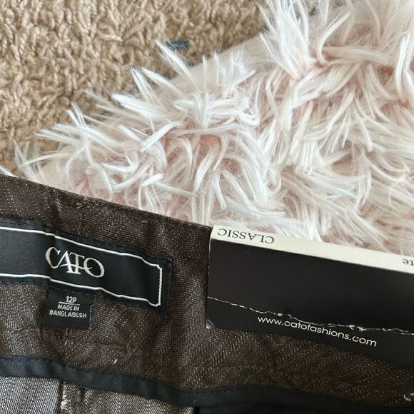 Cato NWT Petites Brown Stretch Shape Enhancing Classic Pants Sz 12 P $22 - Picture 8 of 10